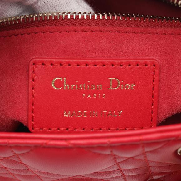 Dior LADY MY ABCDIOR Cannage Small Handbag Bag Red - Picture 4 of 9